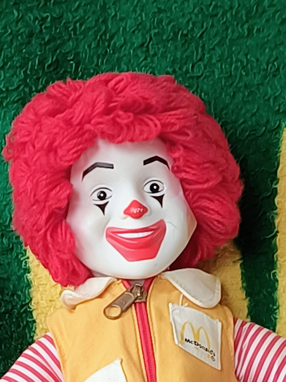 McDonald’s Ronald McDonald Plush Doll - Red Hair, Yellow Outfit Porcelain Head